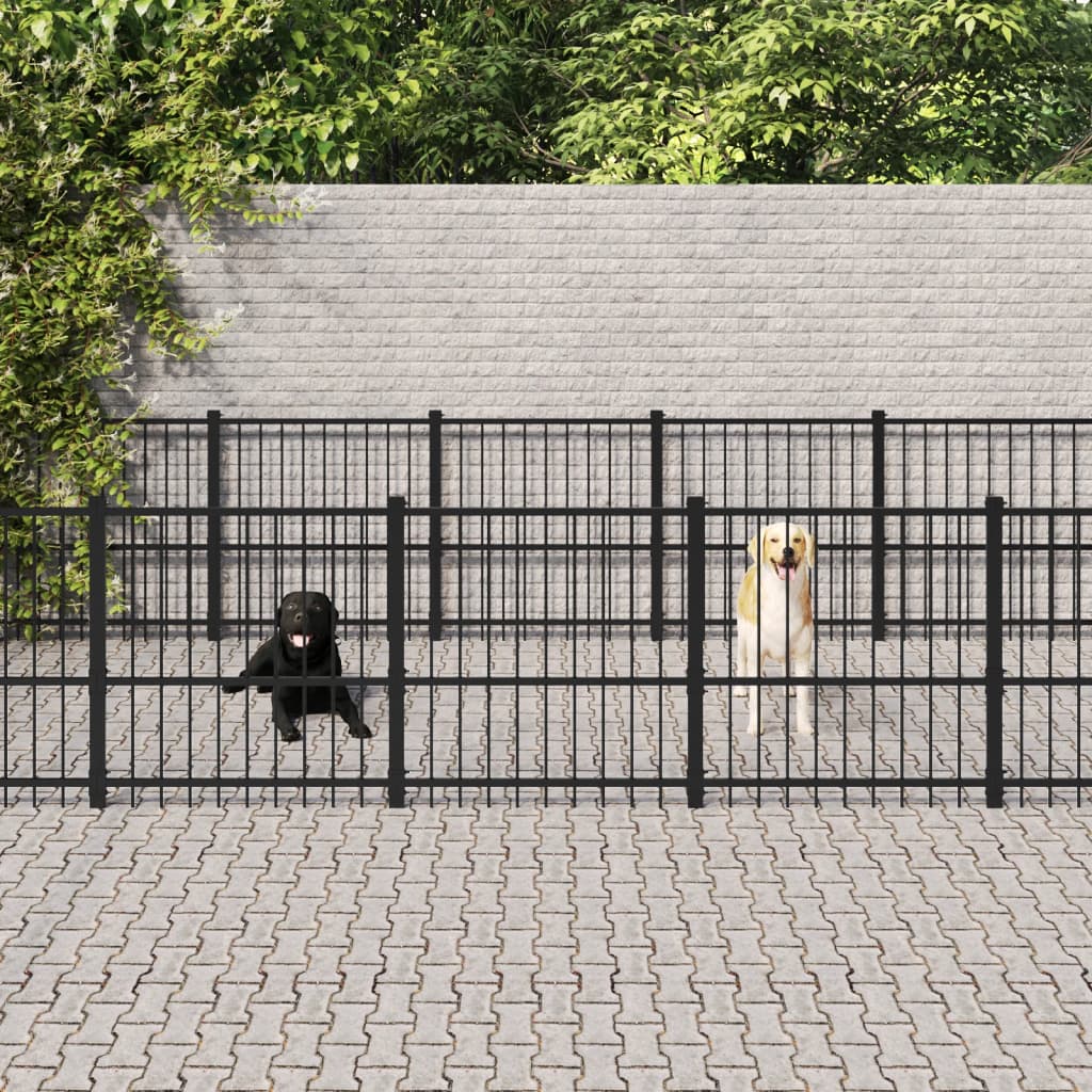 Vidaxl -Hundezwinger für außen 28,23 m² Stahl