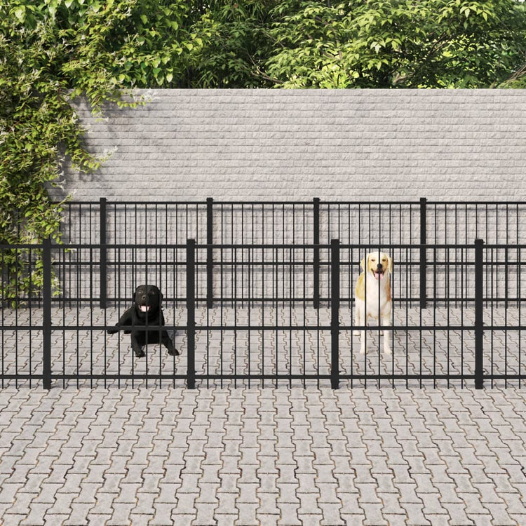 Vidaxl -Hundezwinger für außen 28,23 m² Stahl