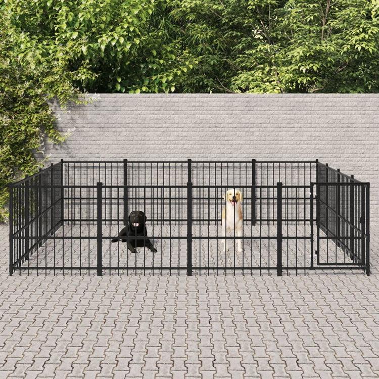 Vidaxl -Hundezwinger für außerhalb von 15,05 m² Stahl