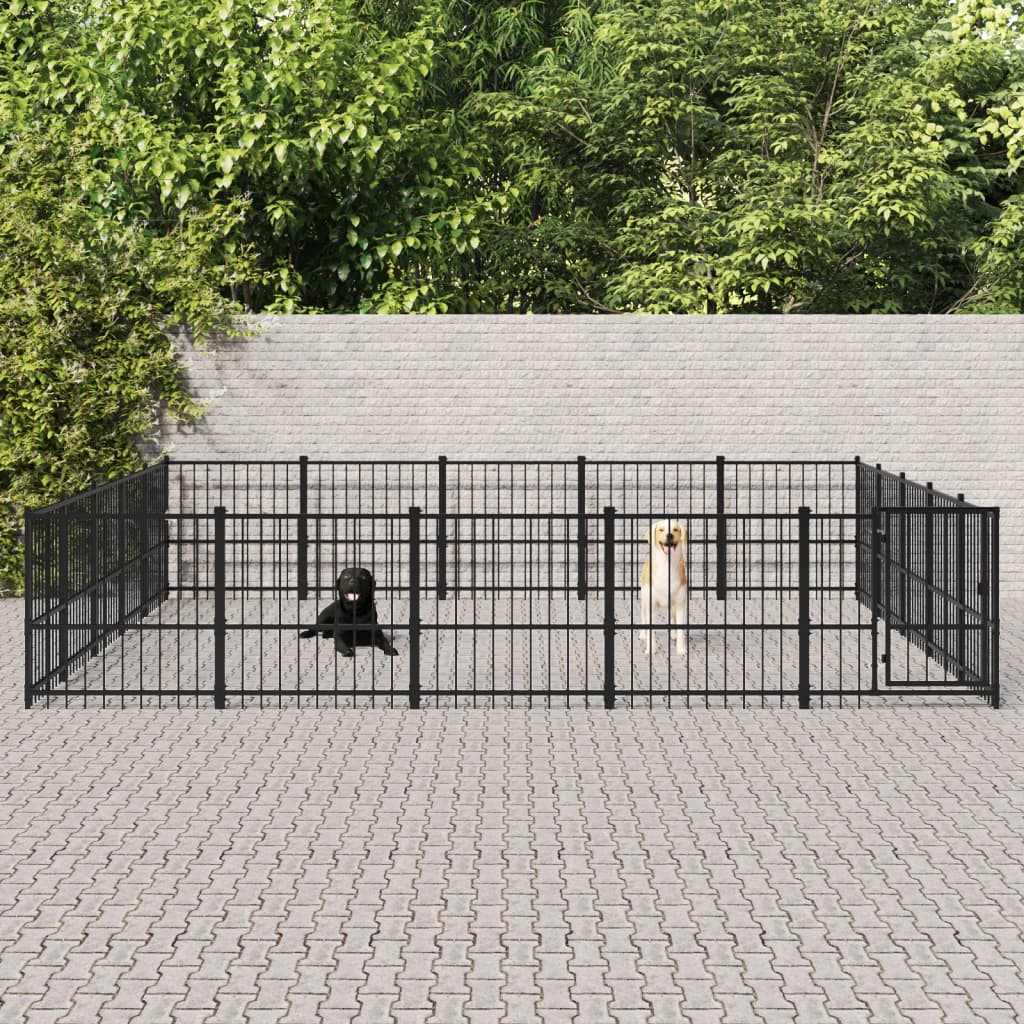 Vidaxl -Hundezwinger für außen 23,52 m² Stahl