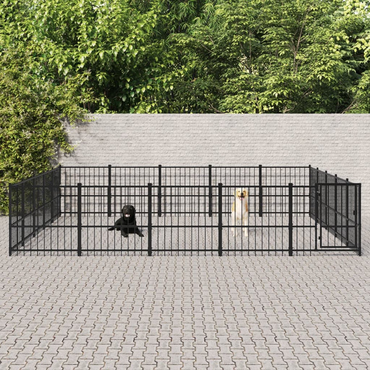 Vidaxl -Hundezwinger für außen 23,52 m² Stahl