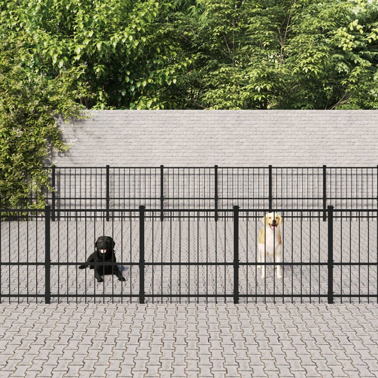 Vidaxl -Hundezwinger für außerhalb von 46,1 m² Stahl