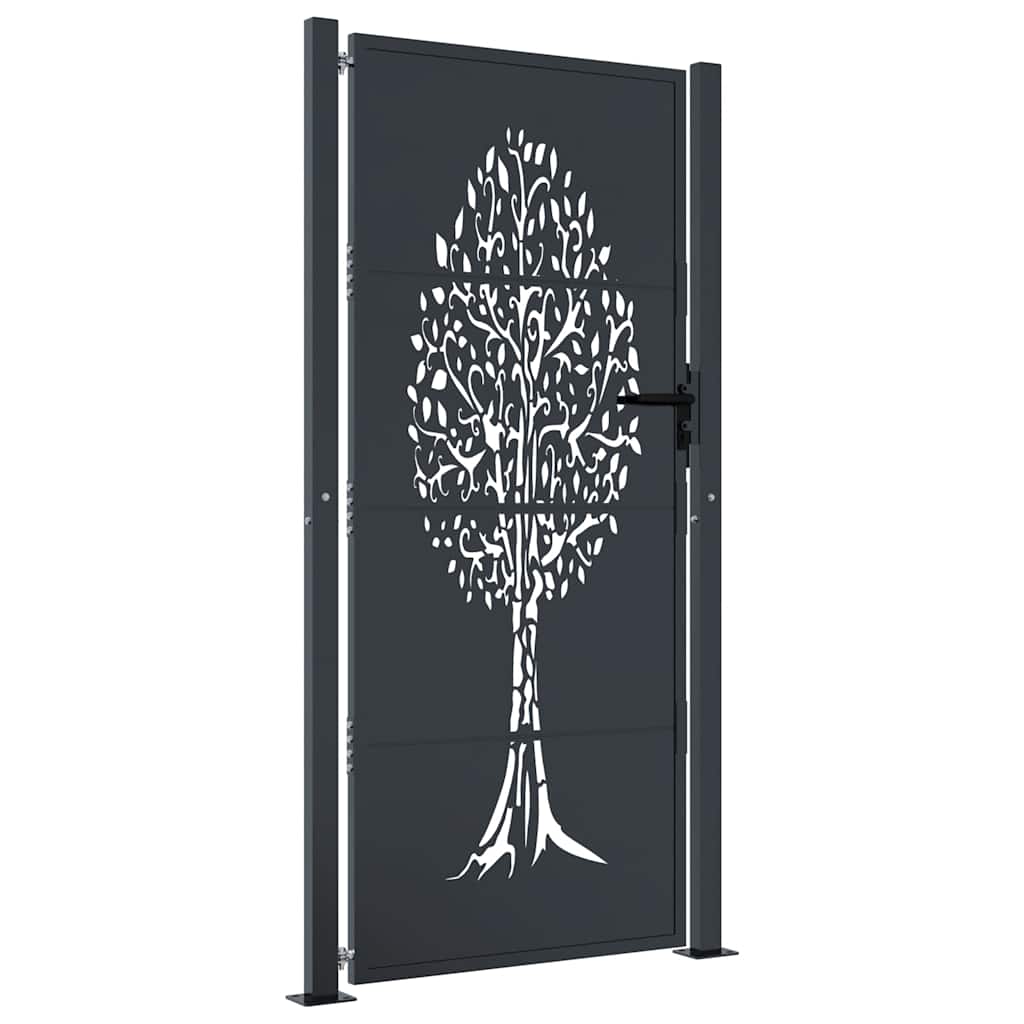 VIDAXL -Port 105x205 cm mit Baumdesign Stahl Anthrazit -gelöscht