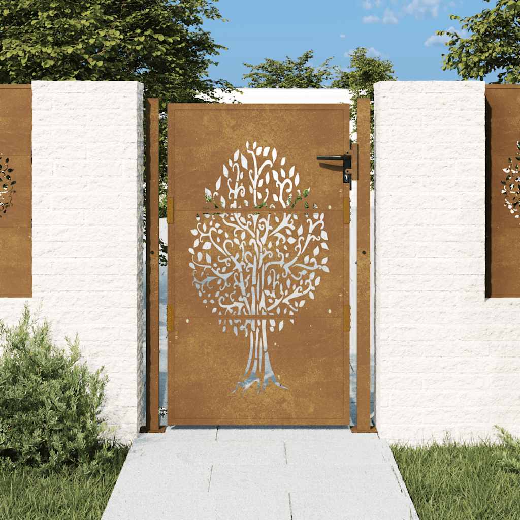 Vidaxl Poort 105x130 cm Baumdesign Cortenstaal