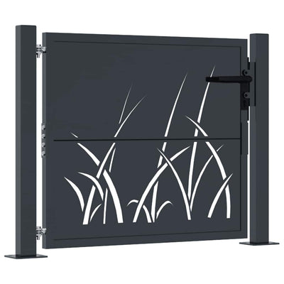 Vidaxl -Anschluss mit Grasdesign 105 x 80 cm Stahl Anthrazit -geläutet