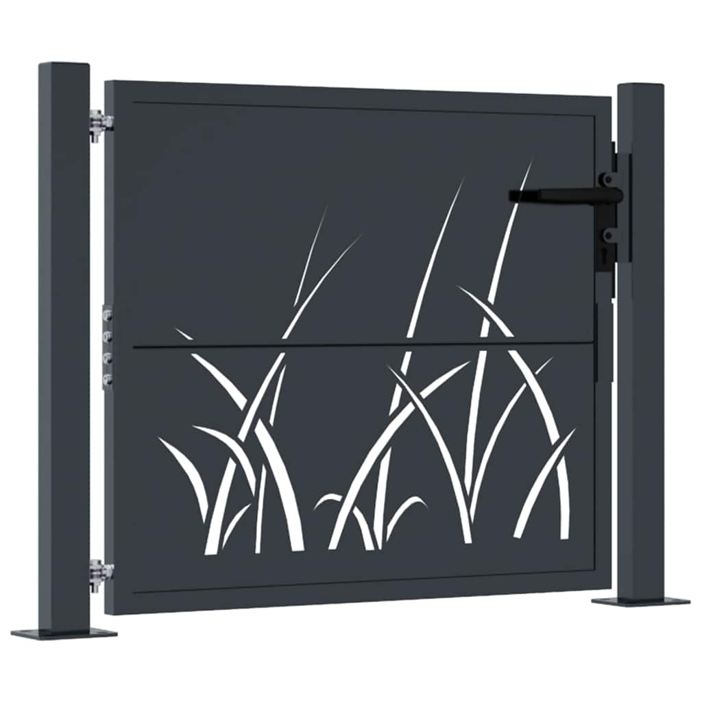 VIDAXL -Anschluss 105x105 cm mit Grasdesign Stahl Anthrazit -geläutet