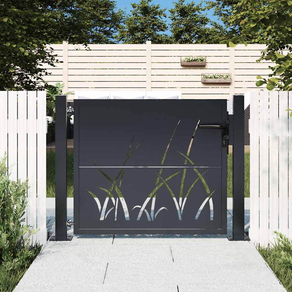 VIDAXL -Anschluss 105x105 cm mit Grasdesign Stahl Anthrazit -geläutet