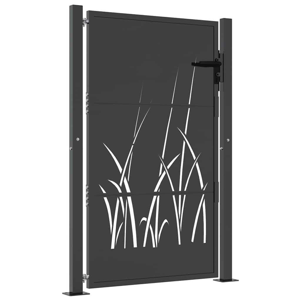 Vidaxl Port 105x130 cm mit Grasdesign Stahl Anthrazit -geläutet