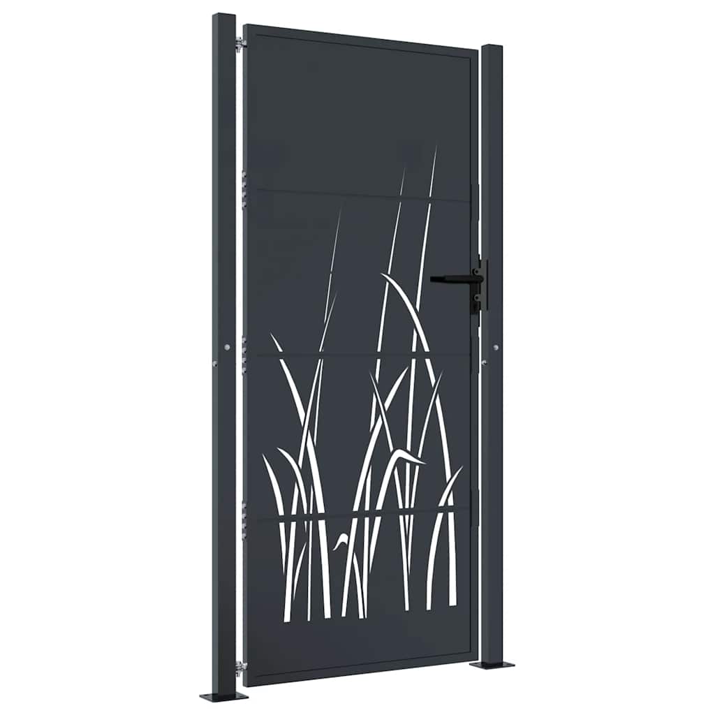 Vidaxl Port 105x205 cm mit Grasdesign Stahl Anthrazit -geläutet
