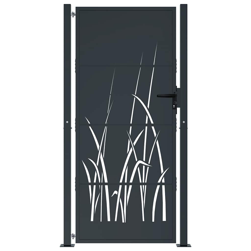 Vidaxl Port 105x205 cm mit Grasdesign Stahl Anthrazit -geläutet