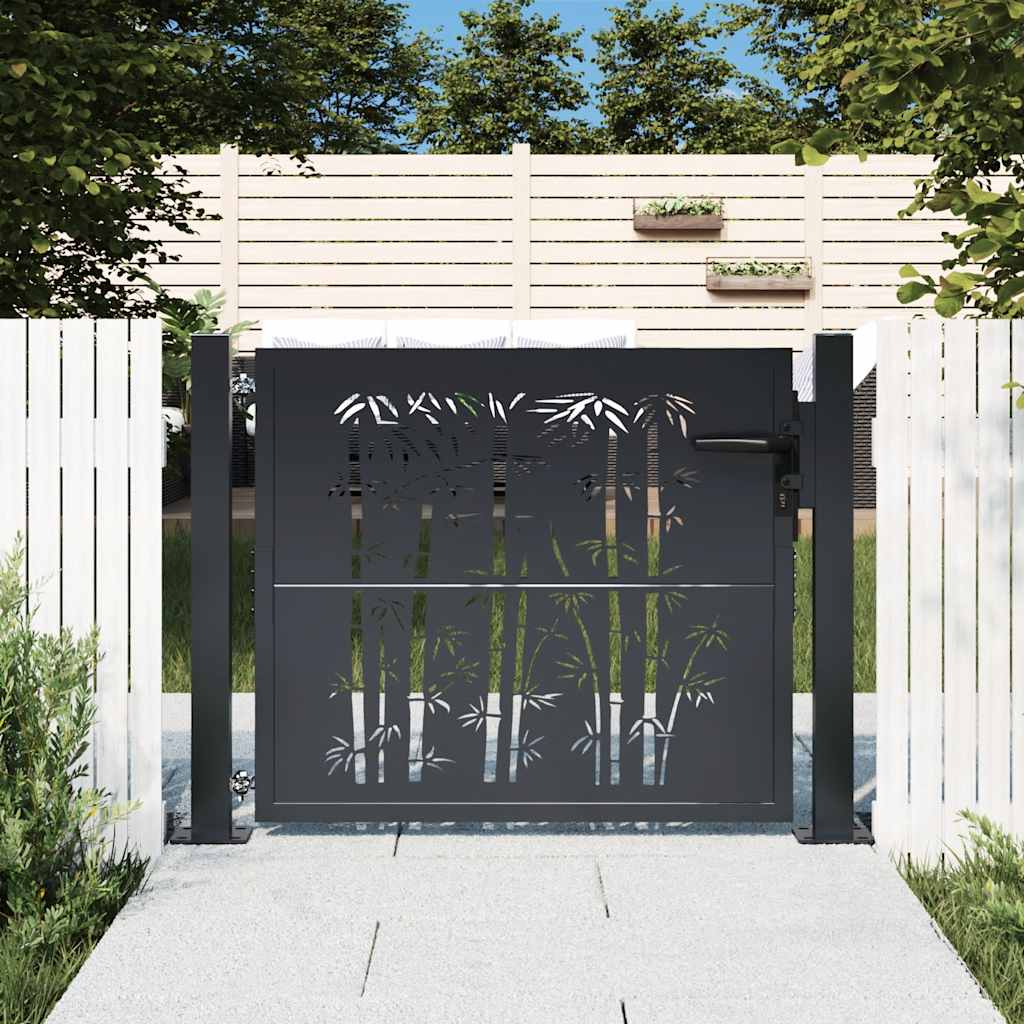 VIDAXL-Anschluss mit Bamboo-Design 105x80 cm Stahl Anthrazitfarben