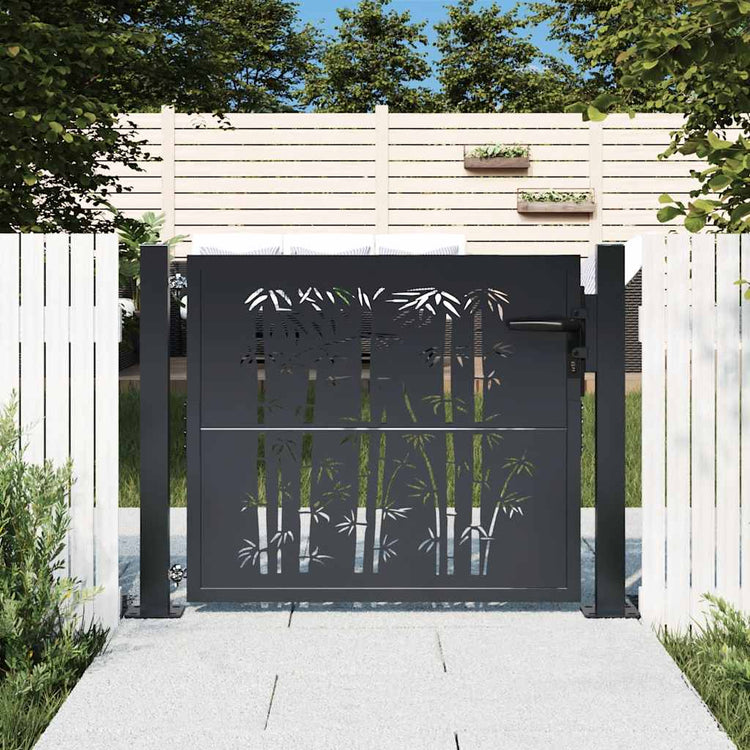 VIDAXL-Anschluss mit Bamboo-Design 105x80 cm Stahl Anthrazitfarben