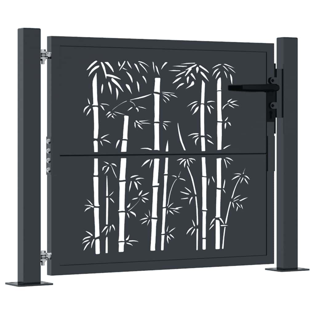 VIDAXL-Anschluss mit Bamboo-Design 105x105 cm Stahl Anthrazitfarben