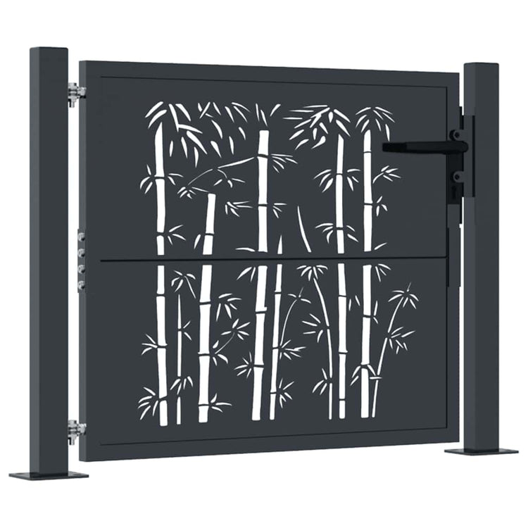 VIDAXL-Anschluss mit Bamboo-Design 105x105 cm Stahl Anthrazitfarben