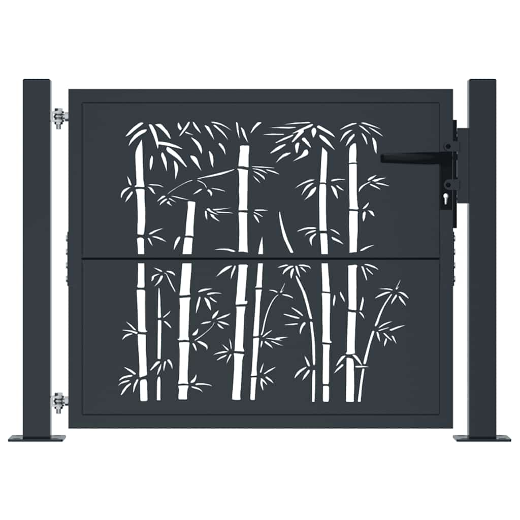 VIDAXL-Anschluss mit Bamboo-Design 105x105 cm Stahl Anthrazitfarben