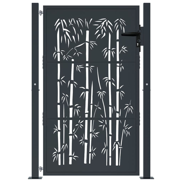 VIDAXL-Anschluss mit Bamboo-Design 105x130 cm Stahl Anthrazitfarben