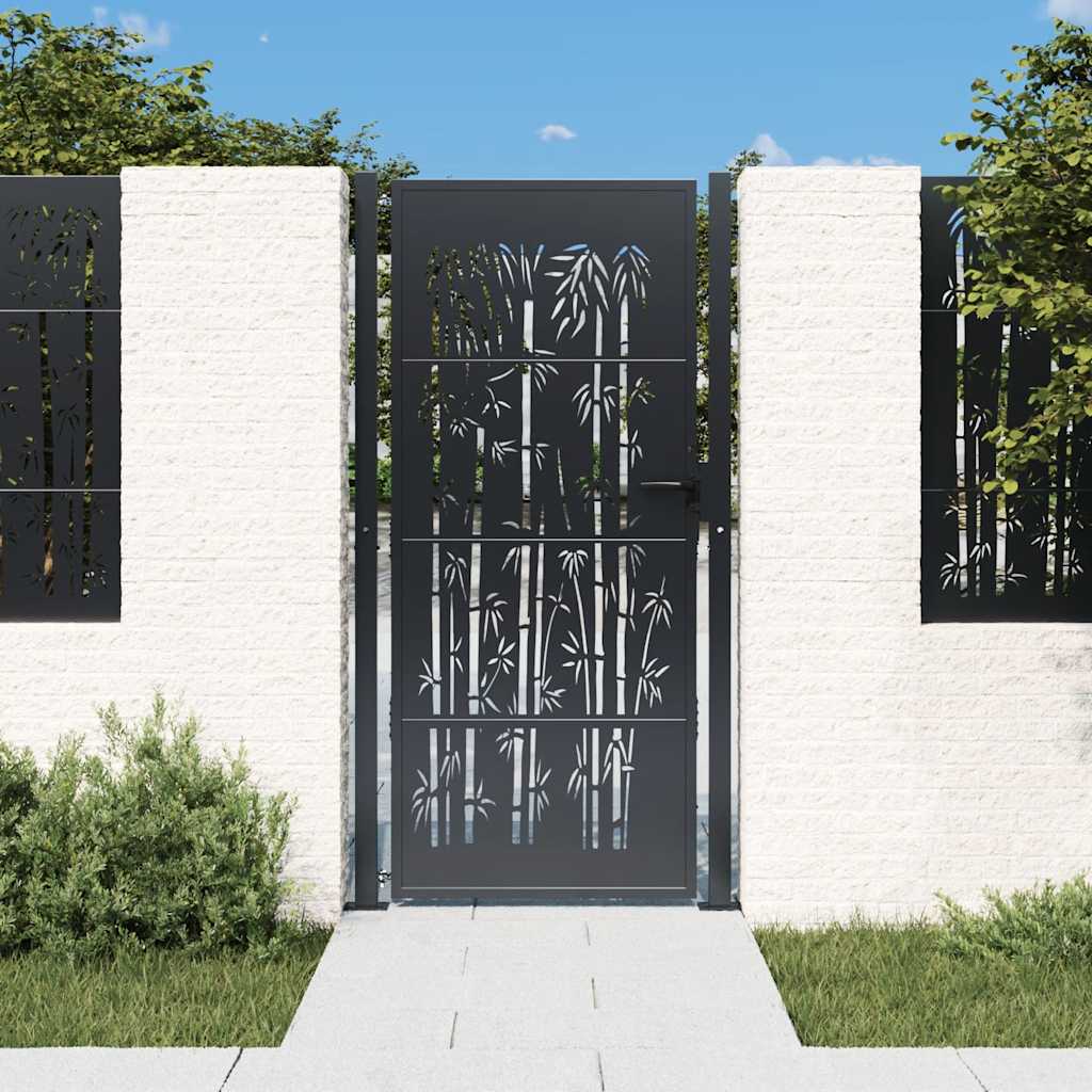 VIDAXL-Anschluss mit Bamboo-Design 105x180 cm Stahl Anthrazitfarben