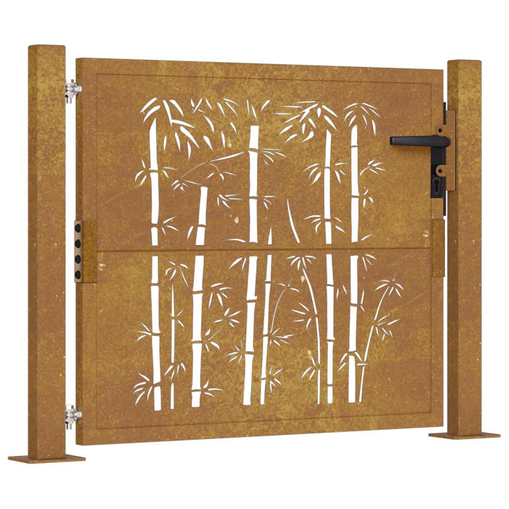 VIDAXL -Anschluss mit Bamboo -Design 105x80 cm Corten Stahl