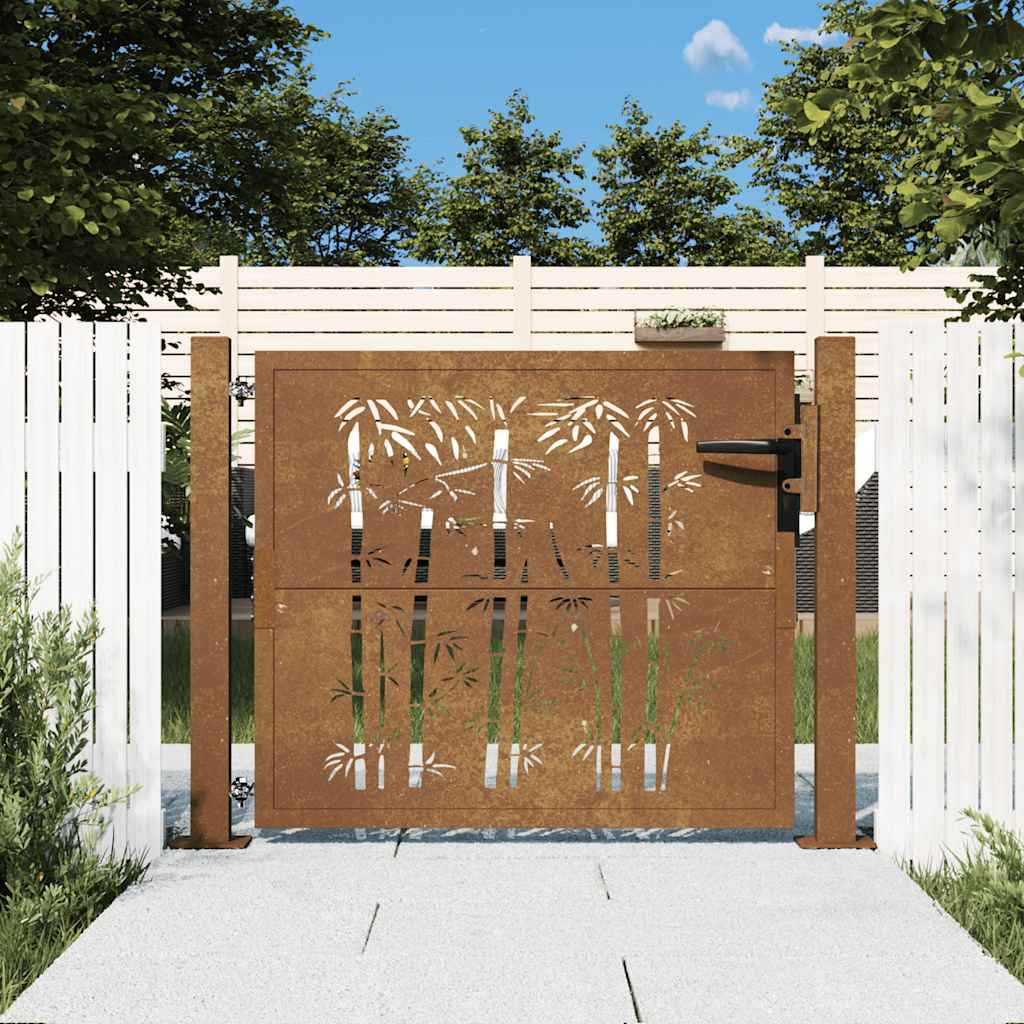 VIDAXL -Anschluss mit Bamboo -Design 105x80 cm Corten Stahl
