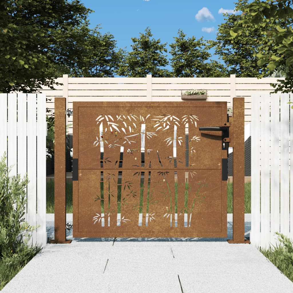 VIDAXL -Anschluss mit Bamboo -Design 105x105 cm Corten Stahl