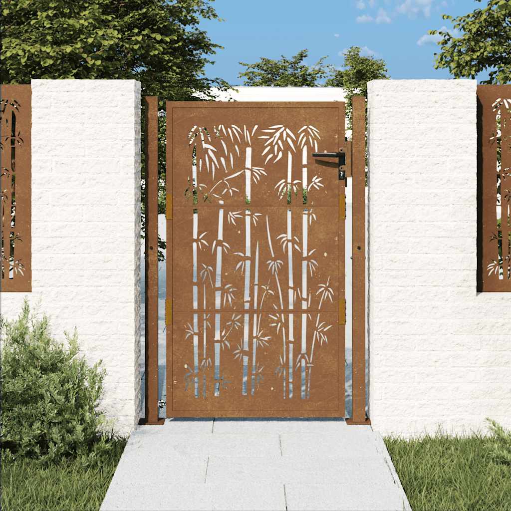 VIDAXL -Anschluss mit Bamboo -Design 105x130 cm Corten Stahl