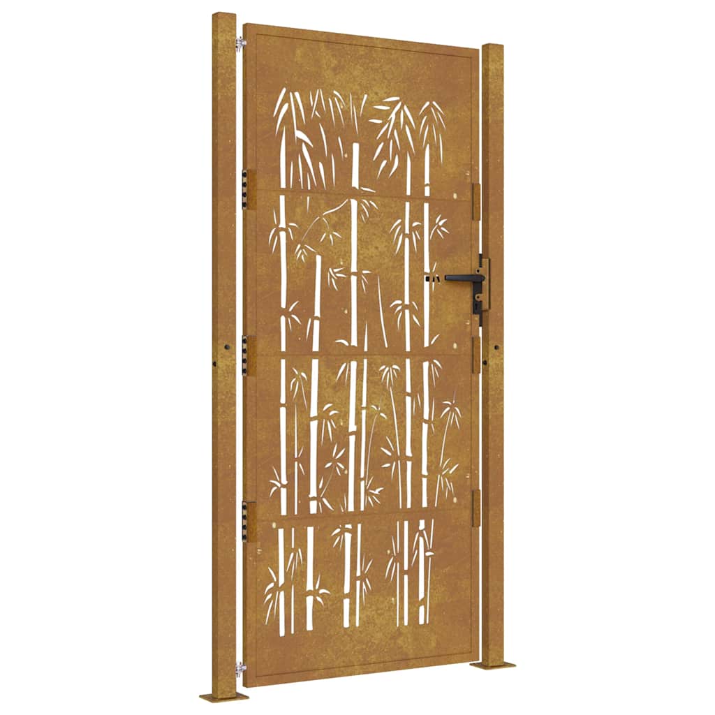 VIDAXL -Anschluss mit Bamboo -Design 105x205 cm Corten Stahl