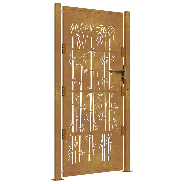 VIDAXL -Anschluss mit Bamboo -Design 105x205 cm Corten Stahl