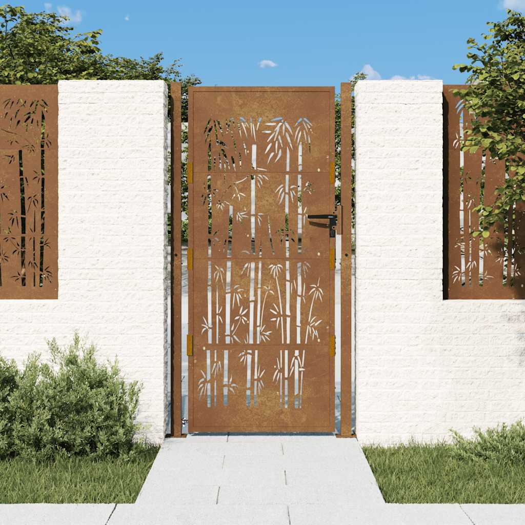 VIDAXL -Anschluss mit Bamboo -Design 105x205 cm Corten Stahl