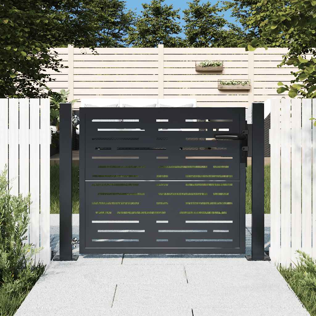 VIDAXL -Anschluss 105x80 cm mit quadratischem Design Stahl Anthrazit -geläutet
