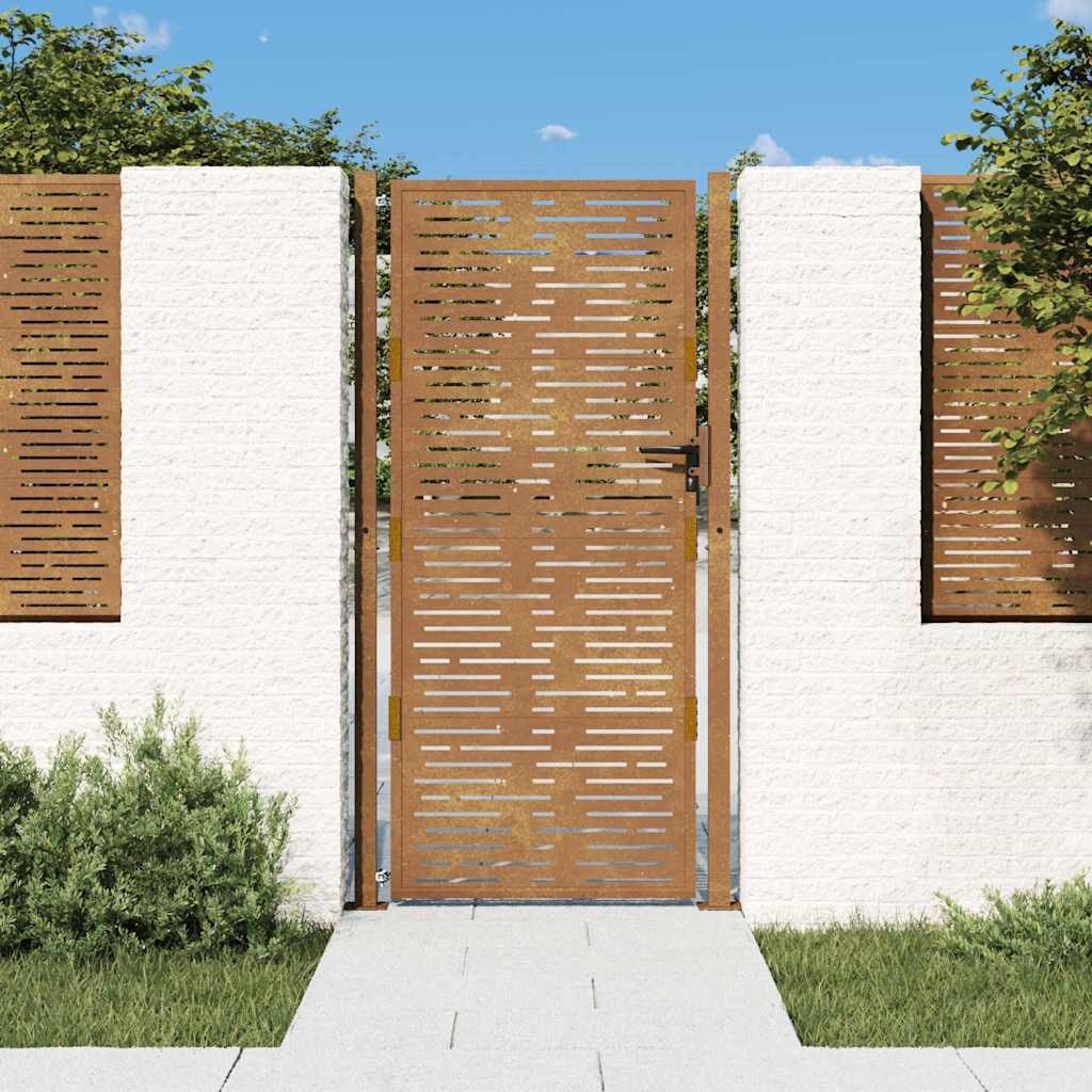 Vidaxl Poort 105x180 cm Quadrat Corten Stahl
