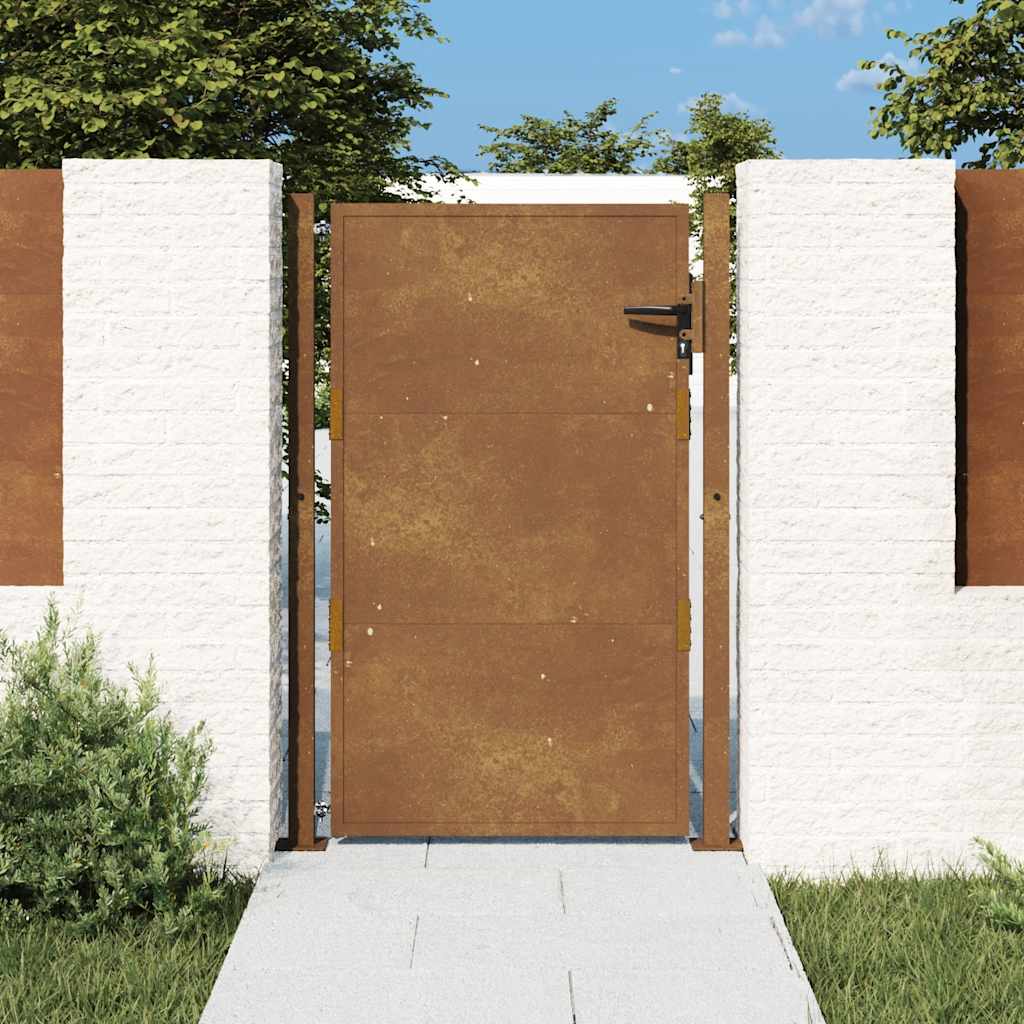 VIDAXL -Port 105x130 cm Cortenstahl