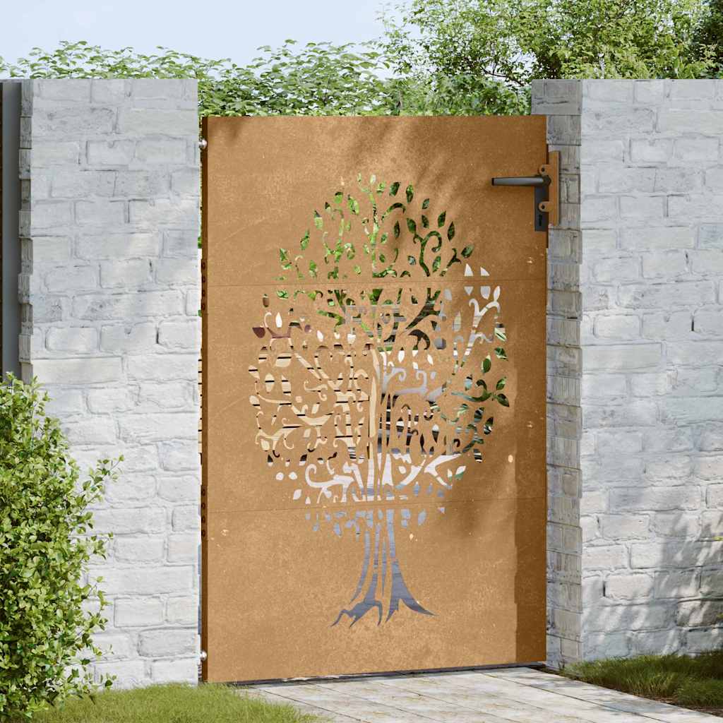 Vidaxl Poort 85x125 cm Baumdesign Cortenstaal