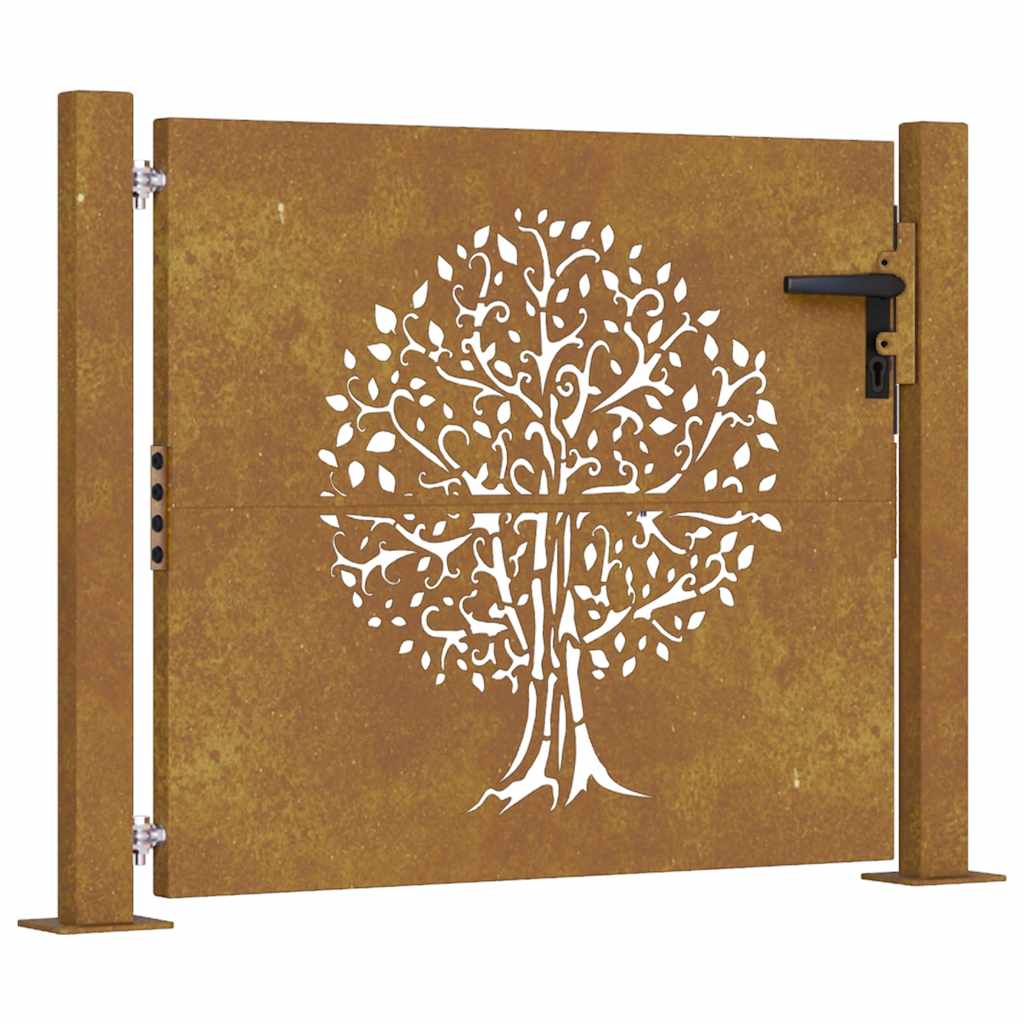 Vidaxl Poort 105x80 cm Baumdesign Cortenstaal