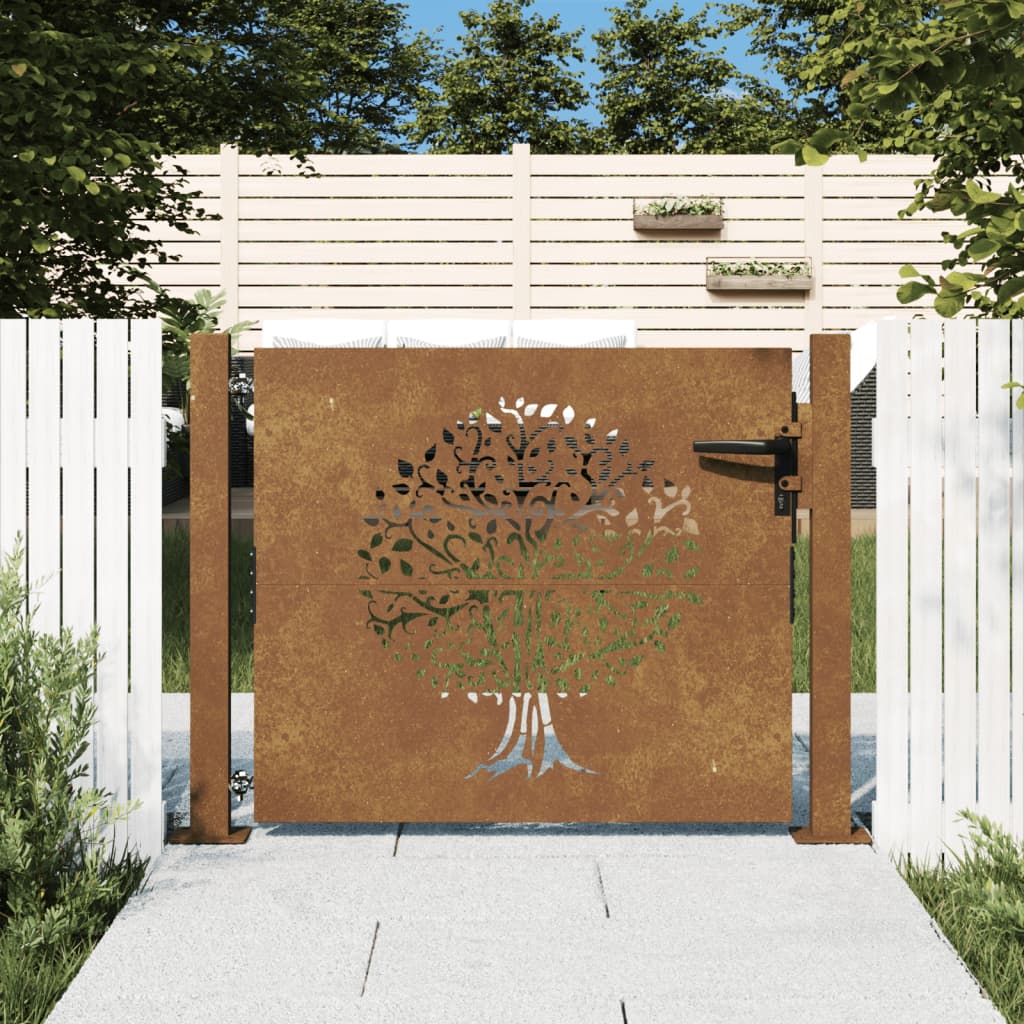 Vidaxl Poort 105x105 cm Baumdesign Cortenstaal
