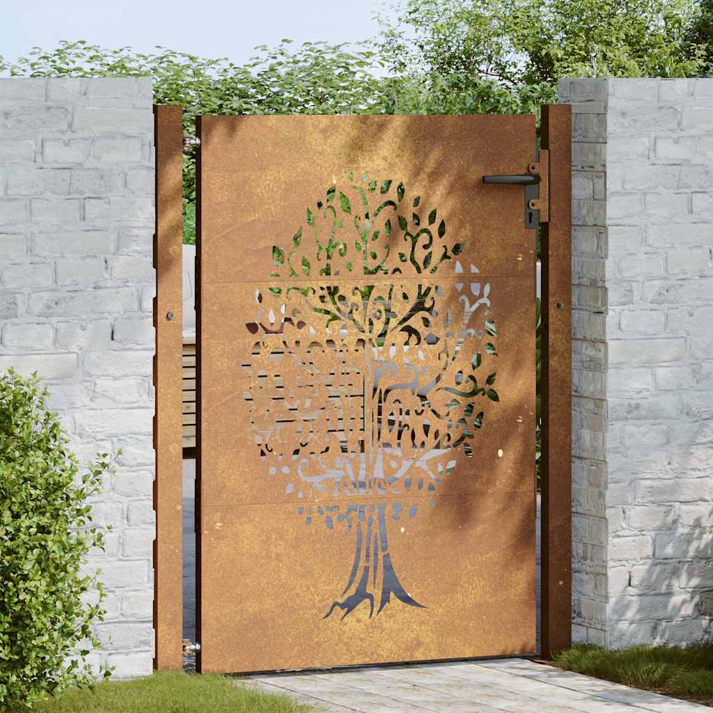 Vidaxl Poort 105x130 cm Baumdesign Cortenstaal