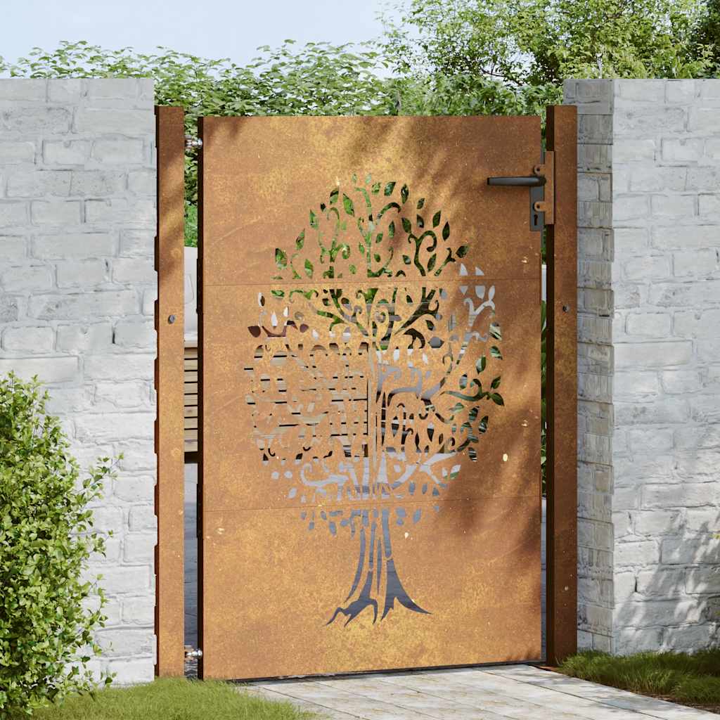 Vidaxl Poort 105x155 cm Baumdesign Cortenstaal