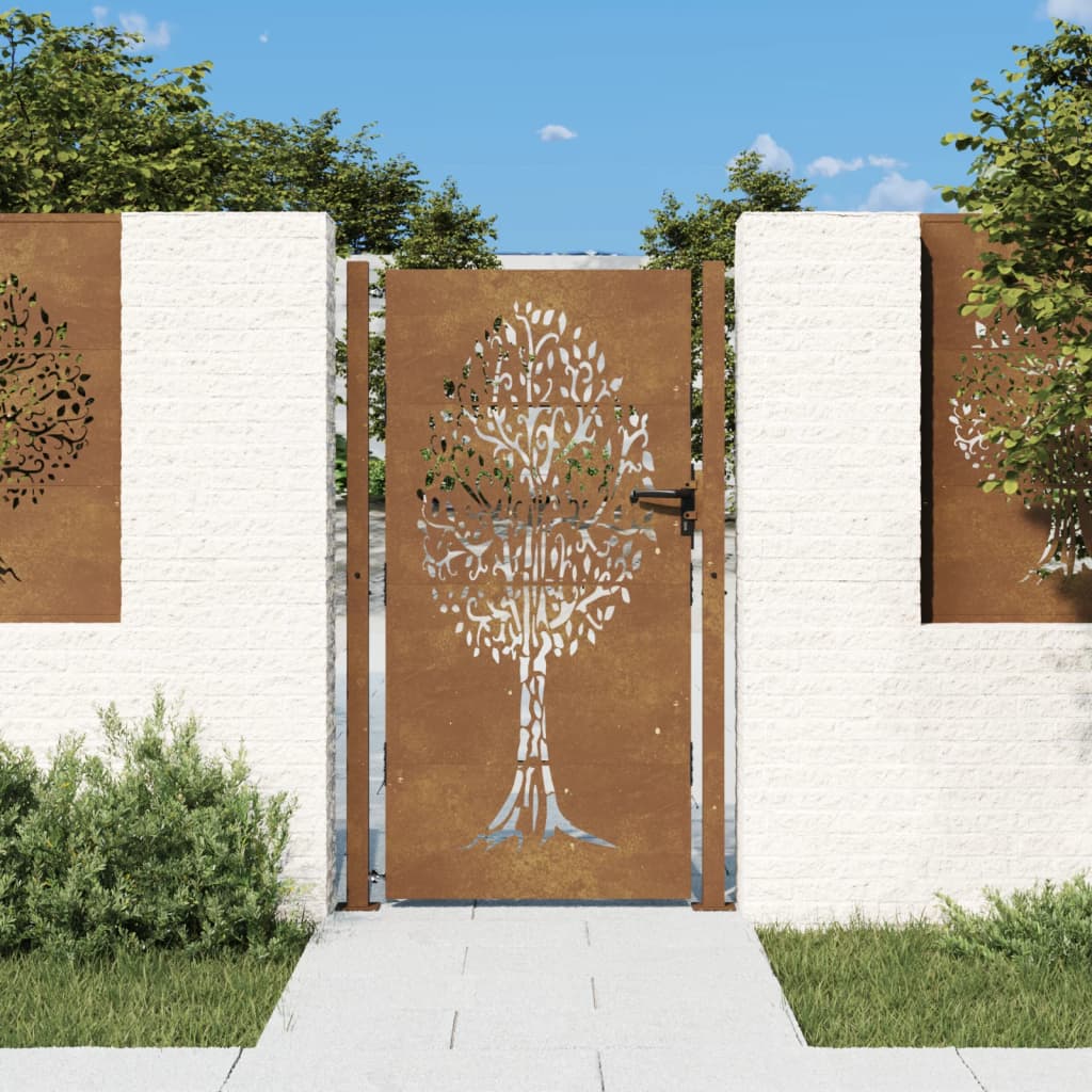 Vidaxl Poort 105x180 cm Baumdesign Cortenstaal