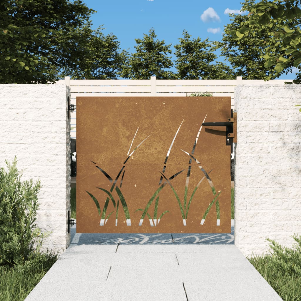 Vidaxl Poort 85x100 cm Grasdesign Cortenstaal