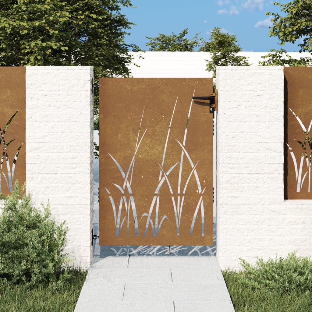 Vidaxl Poort 85x150 cm Grasdesign Cortenstaal