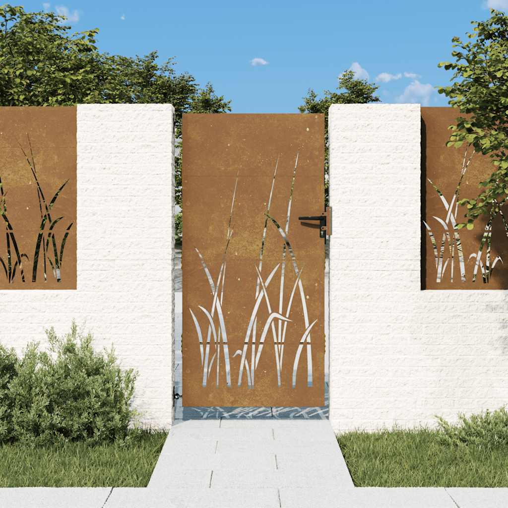Vidaxl -Port 85x200 cm Grasdesign Cortenstaal