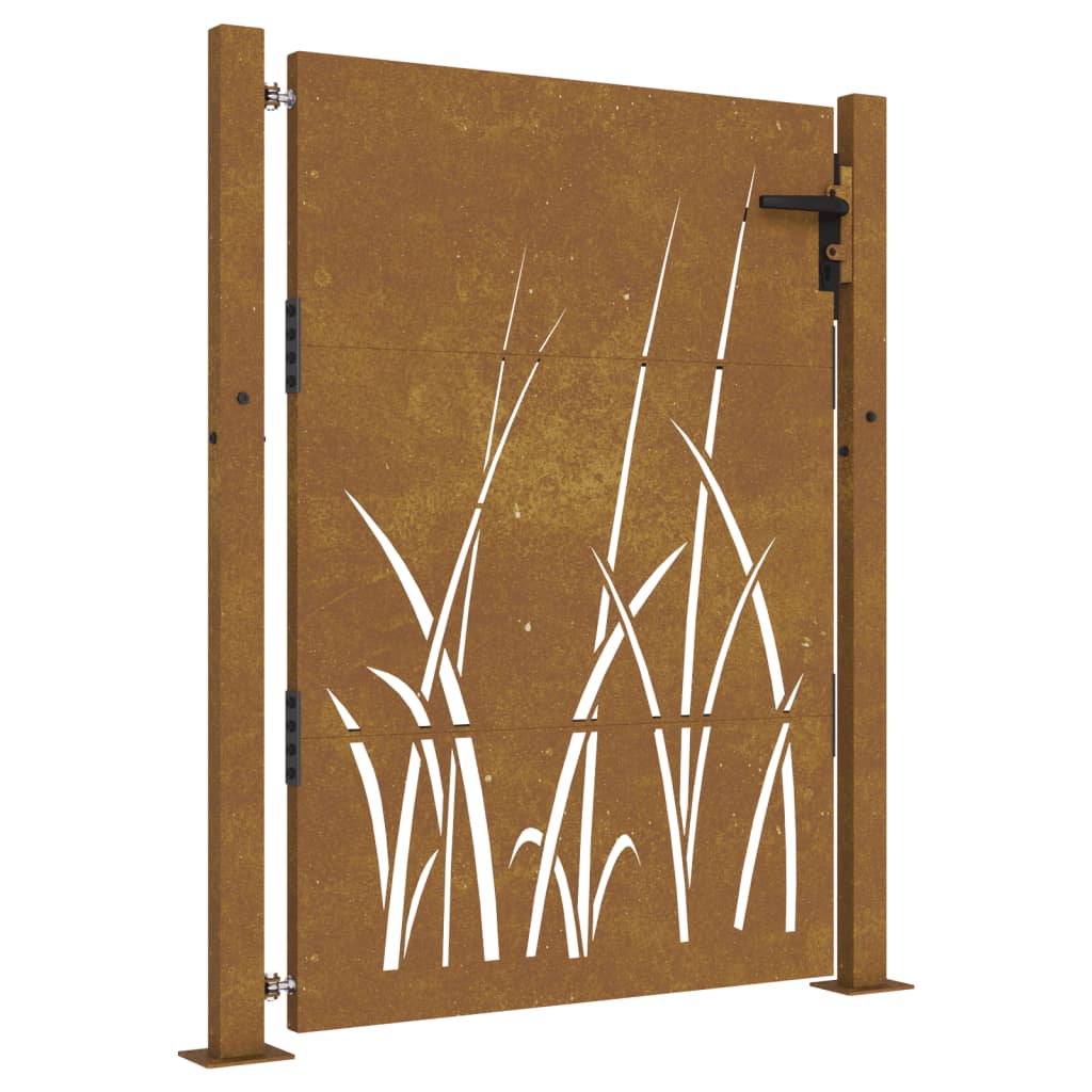 Vidaxl Poort 105x130 cm Grasdesign Cortenstaal