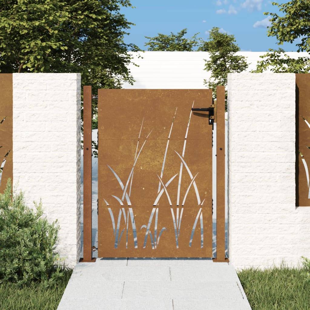 Vidaxl Poort 105x130 cm Grasdesign Cortenstaal
