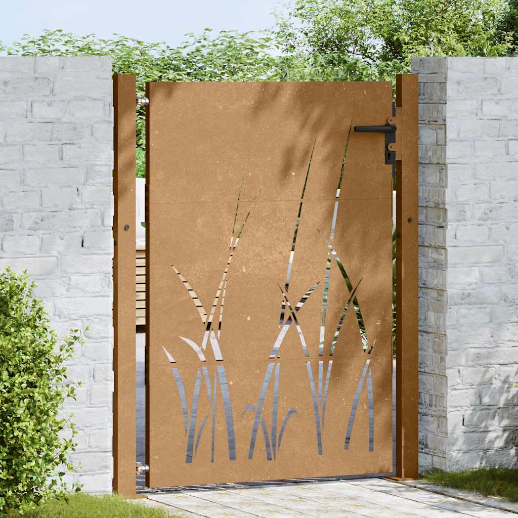 Vidaxl Poort 105x155 cm Grasdesign Cortenstaal