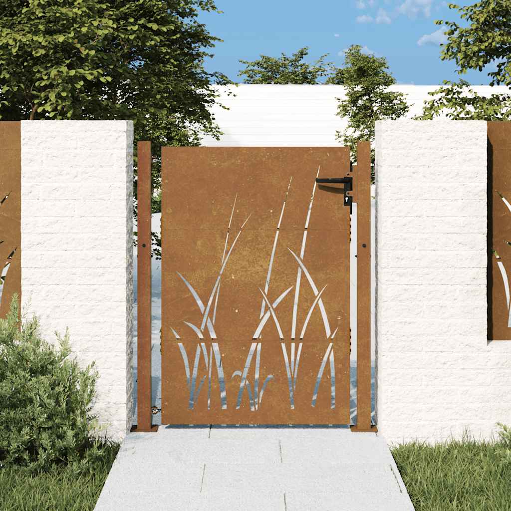 Vidaxl Poort 105x155 cm Grasdesign Cortenstaal