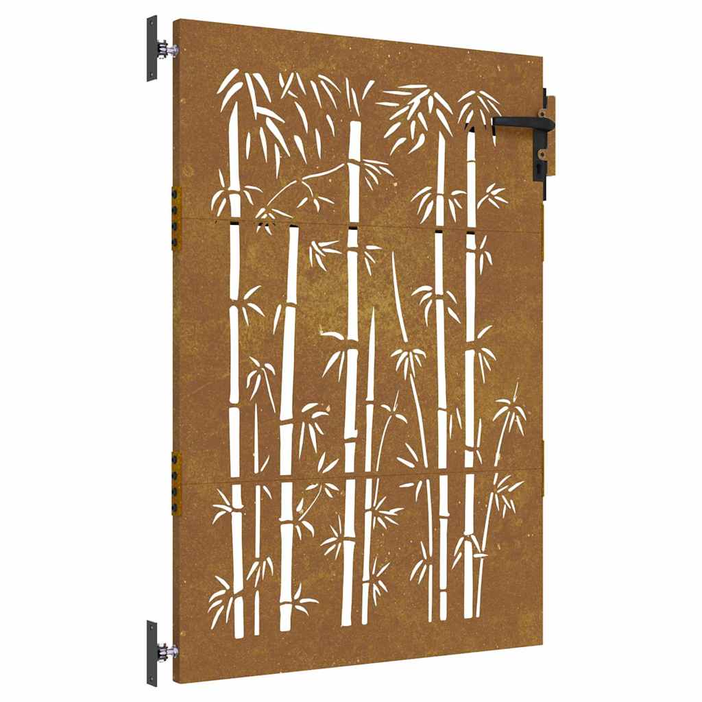 Vidaxl Poort 85x150 cm Bamboo Design Cortenstaal