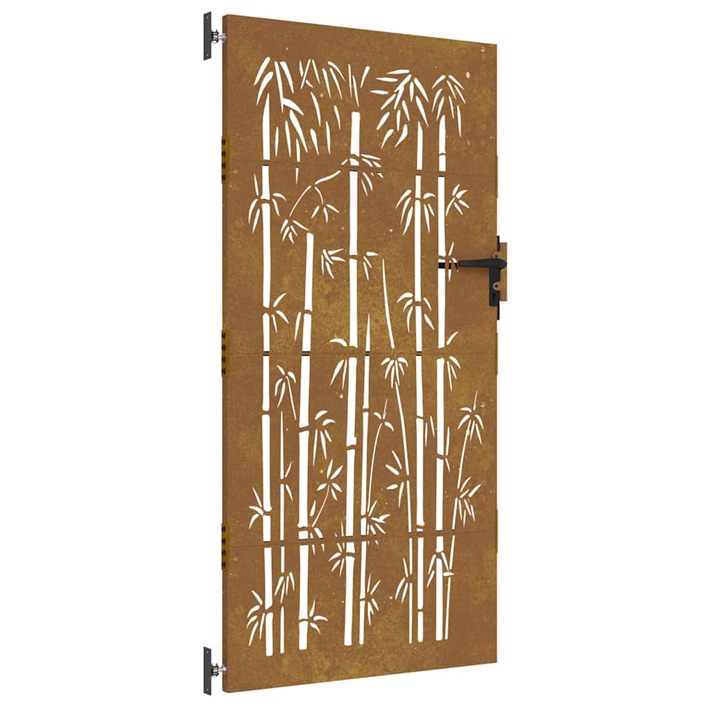 VIDAXL -Port 85x200 cm Bamboo Design Cortenstaal