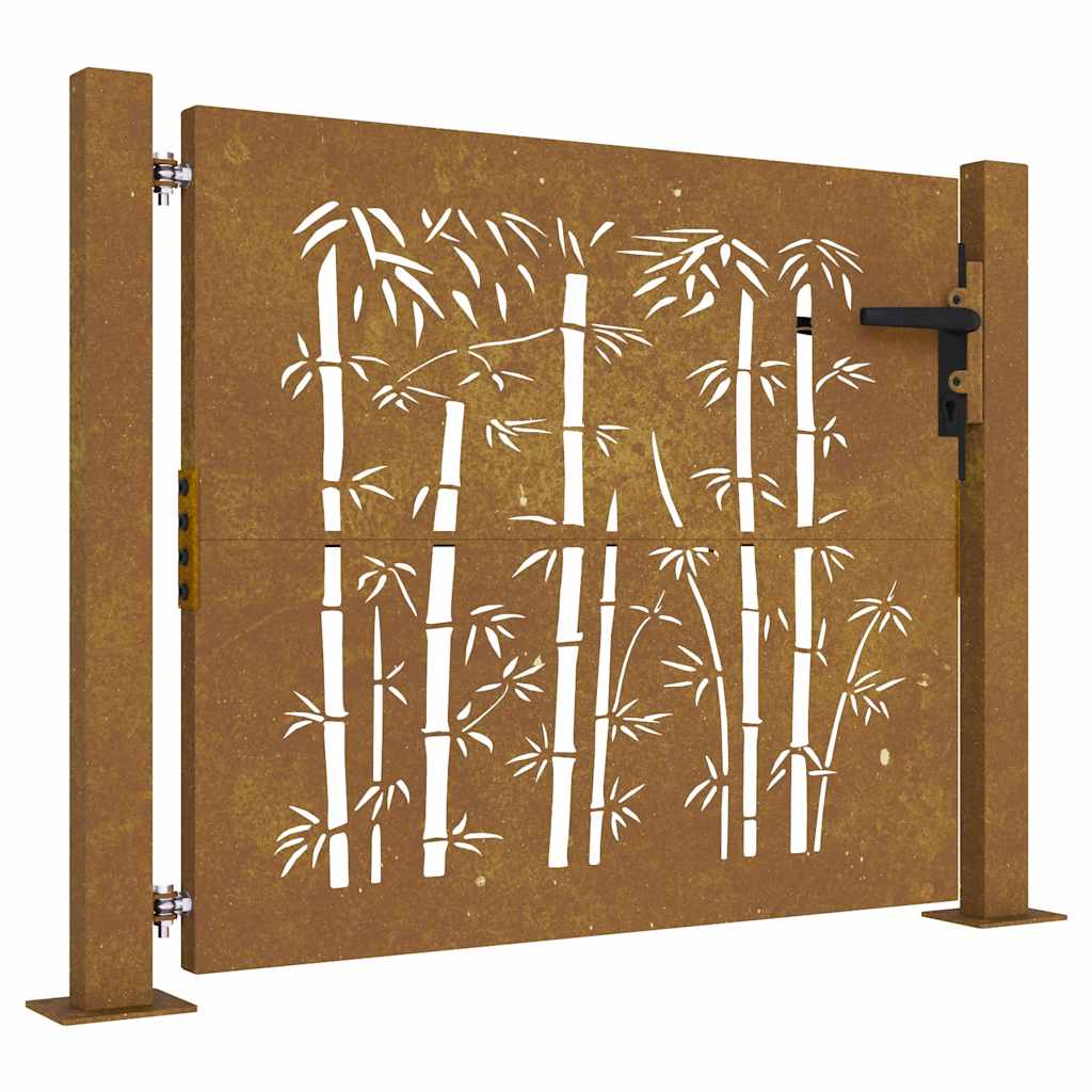 VIDAXL -Port 105x80 cm Bamboo Design Cortenstaal