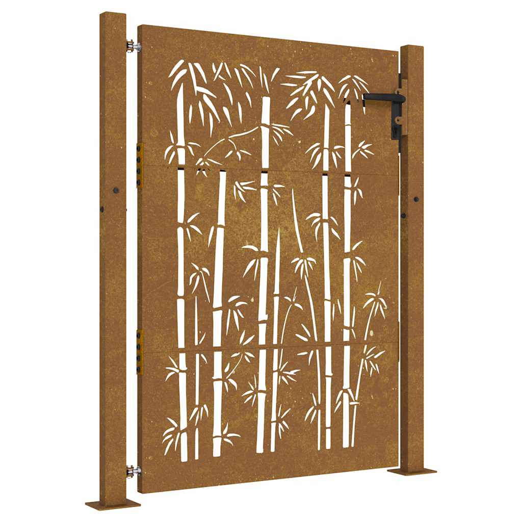 VIDAXL -Port 105x130 cm Bamboo -Design Cortenstaal