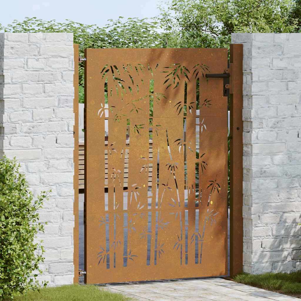 VIDAXL -Port 105x130 cm Bamboo -Design Cortenstaal