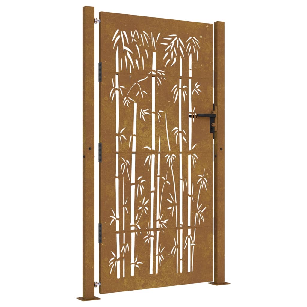 VIDAXL -Port 105x180 cm Bamboo -Design Cortenstaal